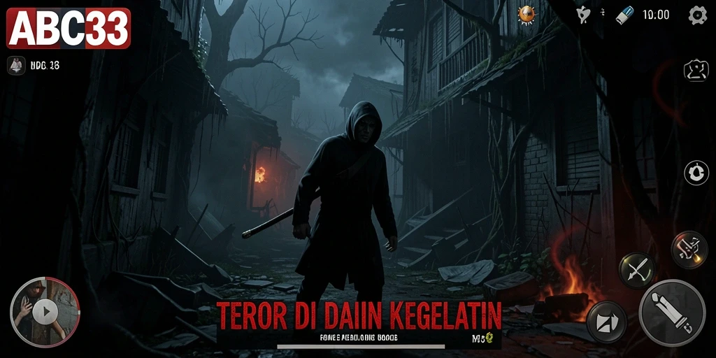 Screenshot utama ABC33 menunjukkan aksi seram dalam gameplay.
