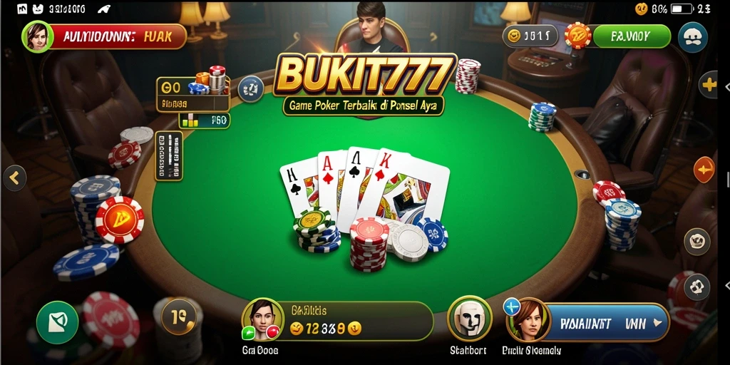 Screenshot permainan Poker BUKIT777 yang seru dan menarik.