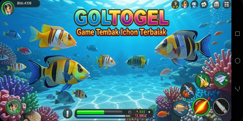 Tampilan gameplay seru GOLTOGEL saat menembak ikan.