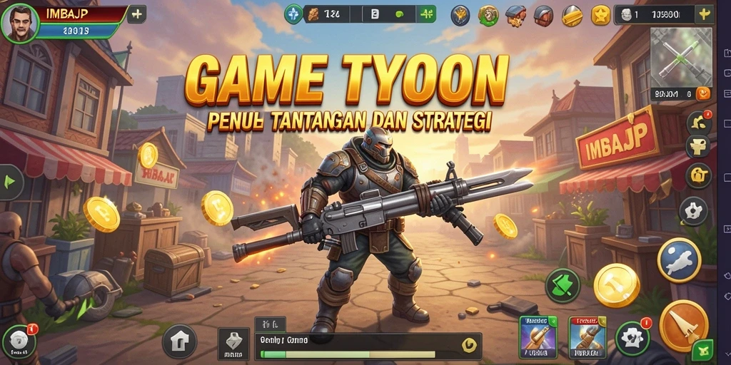 Tampilan gameplay <strong>IMBAJP</strong> yang menantang dan menarik untuk bisnis Tycoon.