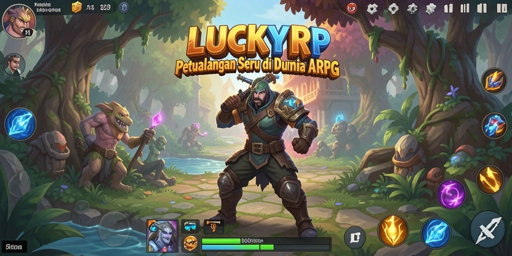 Menampilkan aksi seru dalam gameplay ARPG LUCKYRP.