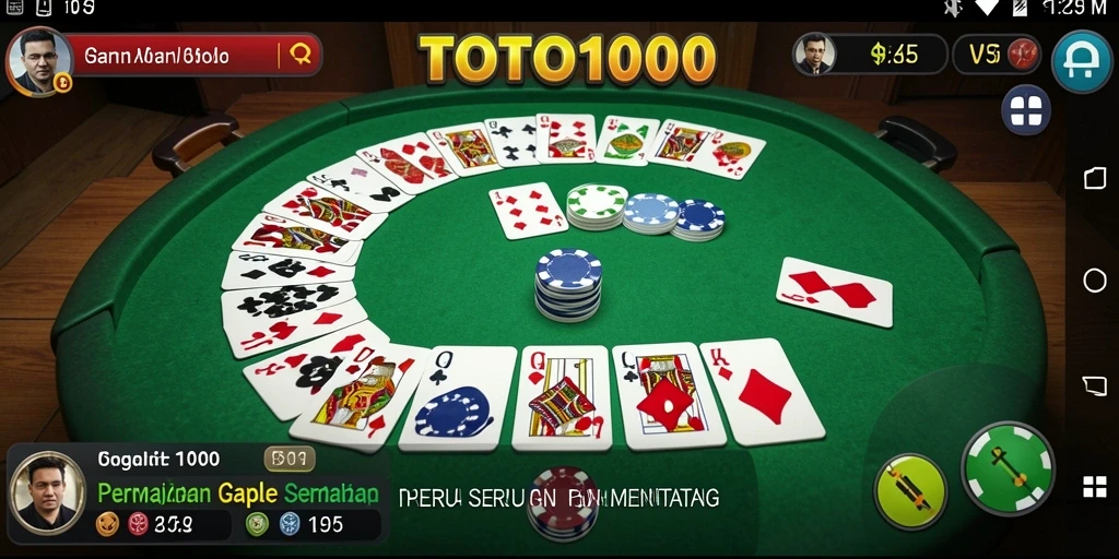 Tampilan menarik dari gameplay Gaple TOTO1000 yang mengasyikkan.